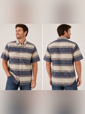 Vintage Cowboys Turtle Assoc by Roper Western Aztec Stripe Button Up Shirt‎ XXL